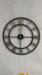 12IN Metal Wall Clock Unique Design Wall Clock Home Decor Retro Vintage Iron Round Art Clock(30cm)