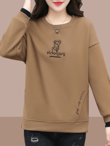 เสื้อสเวตเตอร์คอกลมบุขนแกะแขนยาวหนาสำหรับผู้หญิง แฟชั่นฤดูใบไม้ร่วงและฤดูหนาว ทรงหลวมสบาย ๆ เสื้อคลุมหัวแบบสวมทับ