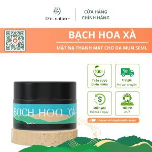 Mặt nạ bạch hoa xà DVi nature giúp gom còi mụn khô mụn nhanh giảm thâm mụn thanh mát làn da mụn từ thảo dược