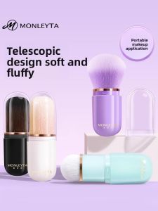MONLEYTA | Compact Powder Brush with Concealer Setting Blush Application Soft Bristles