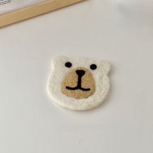 Japanese Style Cute Animal Wool Felt Cup Mat Water Cup Heat Resistant Coaster Coffee Cup Mat Dining Table Bowl Pad Plate Pad