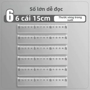 deli | Thước Học Sinh Đa Năng Trong Suốt Viền Gợn Sóng 15-20cm