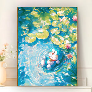 Bandai | Cartoon Doraemon Oil Painting By Numbers Home Decor Modern Wall Decor for Living Room Bedroom Perfect Gift No Frame