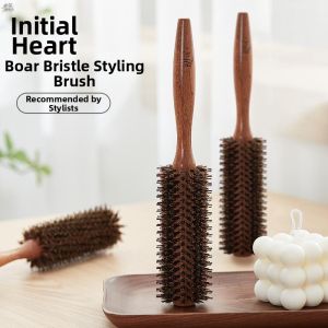 QIUDI | Professional Hairstylist Recommended Boar Bristle Wood Curling Brush