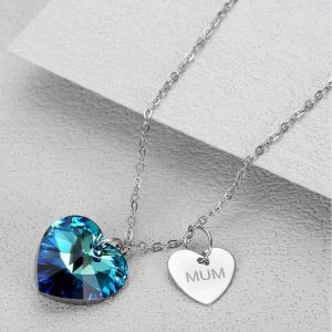 Kemstone trái tim pha lê mặt dây chuyền đá Zircon Vòng cổ Đại dương Thiết kế trang sức thời trang cho phụ nữ Quà Tặng