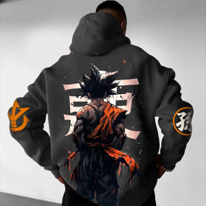Dragon Ball GOKU Majin Buu Anime Peripheral Printed Hoodie Autumn and Winter Warm Mens and Womens Cotton American Sweater