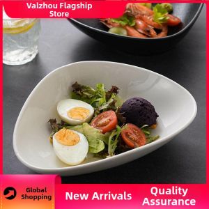 QUEZHOU | Triangular Retro Style High-End Ceramic Tableware Deep Plate