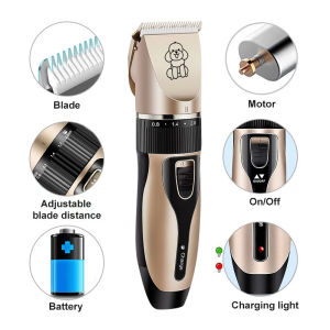 USB Rechargeable Dog Hair Cutting Grooming Machine Low Decibel Puppy Trimmer for Pet Haircut Electrical Animal Haircut Device
