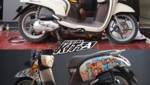 Decal Scoopy motif anime one piece luffy Fi old decal scoopy fi 2016 2017 stiker dekal sticker striping scoopy
