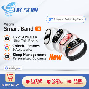 Xiaomi Smart Band 10 Smartwatch 1.72" AMOLED HD Display Ultra-Light and Ultra-Slim Wristband 150+ Sports Mode 5ATM Waterproof Smart Watch Up to 21-day Long Battery Life Heart Rate Monitoring
