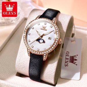 OLEVS Jam Tangan Wanita Original Anti Air Kulit Elegan Mewah Korea Fashion Women Watch Cod