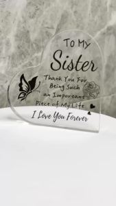 Charming Acrylic Heart-Shaped Sister Ornament - Perfect Gift For Birthdays Christmas & ValentineS Day | No Power Needed |