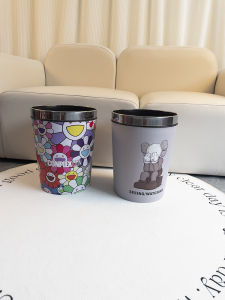 Large Capacity Aesthetic Kitchen Living Room Trash Can Waterproof Uncovered Family Use round Bucket Shape Plastic Storage Bin