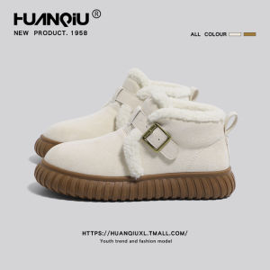 Giày Bốt Đi Tuyết Đế Dày Mùa Đông Cho Nữ 2025 Giày Bốt Đi Tuyết Da Lông Cừu Cotton Lót Lông Cừu Ấm Áp Giày Bốt Cotton