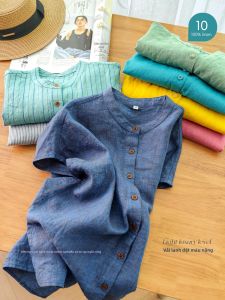 XIAOER | Áo Sơ Mi Vai Nối Dạng Nút 100% Vải Linen
