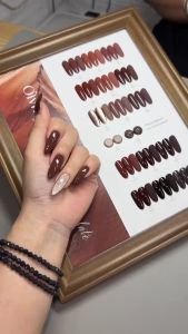 Sét sơn gel tone NÂU Socola OLVn 15 màu tặng kèm bảng mầu - Sơn móng tay làm nail