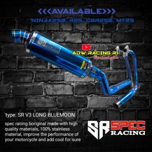 knalpot racing ninja 250 knalpot racing cbr 250 knalpot racing r25 knalpot racing mt25 knalpot racing original spec racing SR V3 Blue Moon