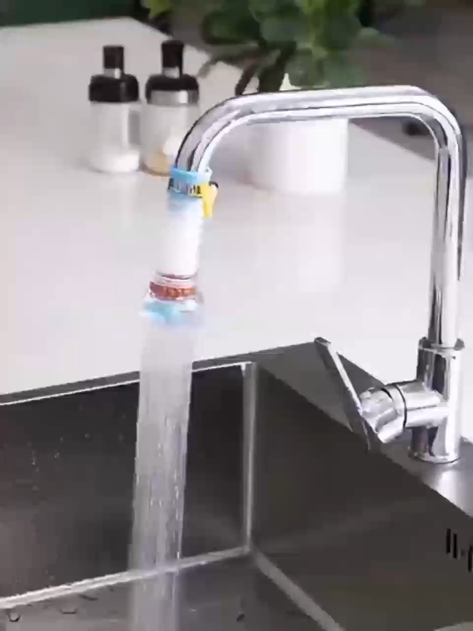 Filter Keran Air 6 Lapis Dapat Dibongkar & Dibersihkan untuk Dapur Rumah Tangga - dengan Pancaran Air Anti Percikan dan Hemat Air