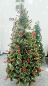 O-KAY 4/5/6/7/8ft 120/150/180/210/240cm Berry Christmas Tree Artificial Snowflake Christmas Tree with Metal Stand