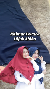 NEW Abika Hijab Khimar Iswara ready Ceruty Baby Doll AB 344 Kerudung Khimar Premium