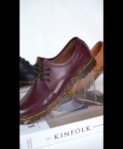 Sepatu Boots Wanita Low Boot 3 Hole Kulit MAROON