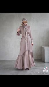 Gamis Kondangan Aesthetic Satin Silk Premium Import Simple Elegant Murah Mewah Kualitas Premium 2023