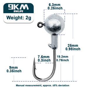 9KM DWLIFE | 9KM 5Pcs Jig Head Hooks Fishing Jigs Hook Bass Fishing Hard Bait Soft Worm Hook Fishing Tackle
