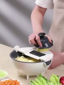 Alat Pemotong Sayuran Multifungsi & Parutan Serbaguna Saringan Baskom 7in1