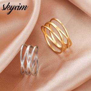 Skyrim Vòng Titan nữ nhẫn thép không gỉ thiết kế đường trơn nhẫn thời trang trang sức