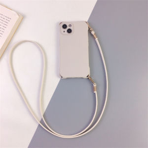 Full Cover Lens Protection Liquid Silicone  17 pro Max Case Crossbody Neck Strap Hanging Durable Eco-Friendly Phone Cover