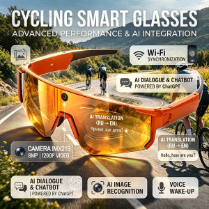 GUHUAVMI | New AI Smart Glasses With Camera 1200P Video Recording Anti-Shake Shooting Sunglasses Bicycle Riding Windproof Goggles Men Women