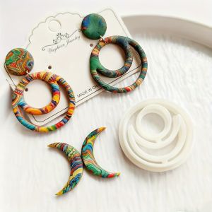 Geometric Ring-Shaped Polymer Clay Cutter Bohemian Style for DIY Earrings Jewelry Pendants  Molds & Crafts Making