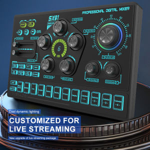 SX91 Sound Card USB Sound Mixer Professional Audio Mixing Console Amplifier For Live Sing PC Computer Laptop Cellphone
