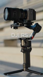 DJI RS 4 - Stabilizer | 2nd-Gen Native Vertical Shooting | Joystick Mode Switch for Zoom/Gimbal Control | 3kg (6.6lbs) Payload Capacity With Extended Tilt Axis | RSA Communication Port for Extensive Control Ecosystem