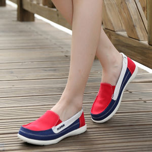 Old Beijing Canvas Shoes Womens Spring Autumn Soft Bottom Flat Heel Leap Month Mom Shoes One Step Lazy Anti-Slip Elderly Shoes