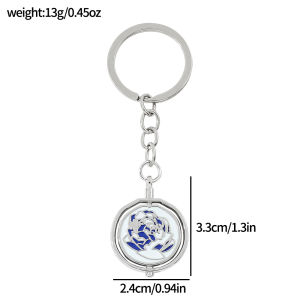 Bandai | Arcane Season 2 Ekko Rotating Keychain Anime Powder Blue Pink Rose Pendant Jinx Cosplay Gift Keyings Piltover Themed Fans Gifts