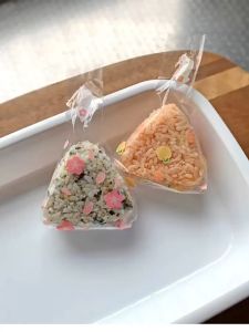 50pcs Japanese Food Grade Triangle Rice Ball Cartoon Packing Bag Sushi Special Plastic Mould 2pcs Set Sticker Microwaveable