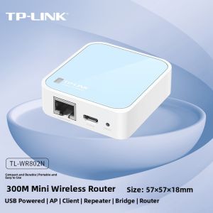 Portable Mini Travel Wireless Router TP-LINK 300M USB Powered PLC Wired to Wifi Signal Booster Enhancement AP Small TL-WR802N