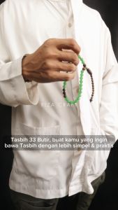 GOLDEN GREEN JADE Tasbih Batu Kristal Giok Hijau Cina Kalimantan ASLI Original 99 Butir Keren Cantik Mewah Aesthetic