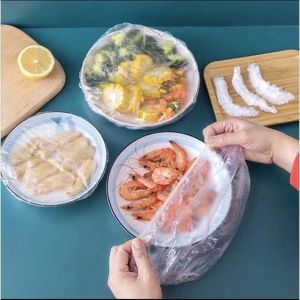 Karet Plastik Penutup Makanan Buah Food Plastic Wrap Cover Sekali Pakai Isi 80 Pcs EZZY