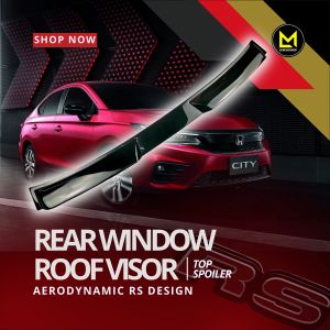 Honda City 2020 To 2025 Honda City GN Rear Sun Roof Visor RS Style Rear Window Roof Visor RS Style Top Spoiler Rear Sun Roof Visor