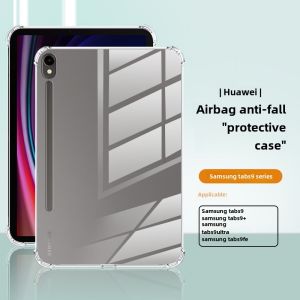 Transparent Silicone Protective Case for Samsung TabS9 Ultra Corner Airbag Design Simple Style Anti-Fall Protection for Tablet