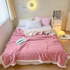 Double-layer Thickened Solid Color Jacquard Blanket
