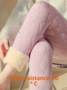 Miiow | Womens Winter Thickened Fleece Lined Woolen Pants High Waist Long Trousers Warm Underwear for Autumn and Winter