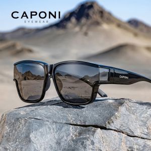 CAPONI Fit Over Sunglasse Polarized Men Sun Glasses Photochromic Day and Night Use Outdoor Driving Frame Cover Goggles BS36703
