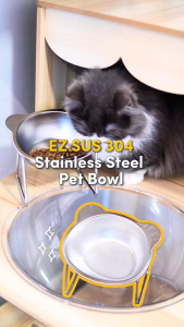 EZPET🐱【EZ SUS 304 Series — Stainless Steel Pet Bowl】Feeding Bowl Water Bowl Bekas Mangkuk Makanan Kucing Food Bowl 宠物碗