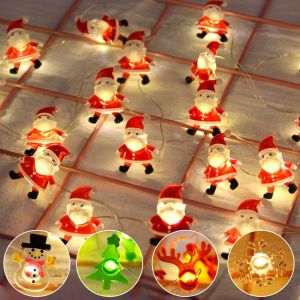 [Ready Stock] 2M 20LED Christmas Decor Santa Claus Snowflake Tree LED String Light/ Christmas Decorations for Home Fairy Lights