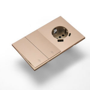 Skin Sensation USB A+C Integrated Panel Embedded Skin Feel Paint Button Light Switch Wall Socket Power Sockets DIY Combination