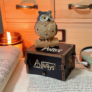 Harry Potter Hand Cranked Music Box Creative Birthday Gift for Girls Girlfriend Owl Wooden Musical Toy Suitable for All Ages