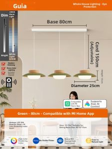 GUJIA | Modern Simple Cream Japanese Natural Wood Style Dining Room Pendant Light